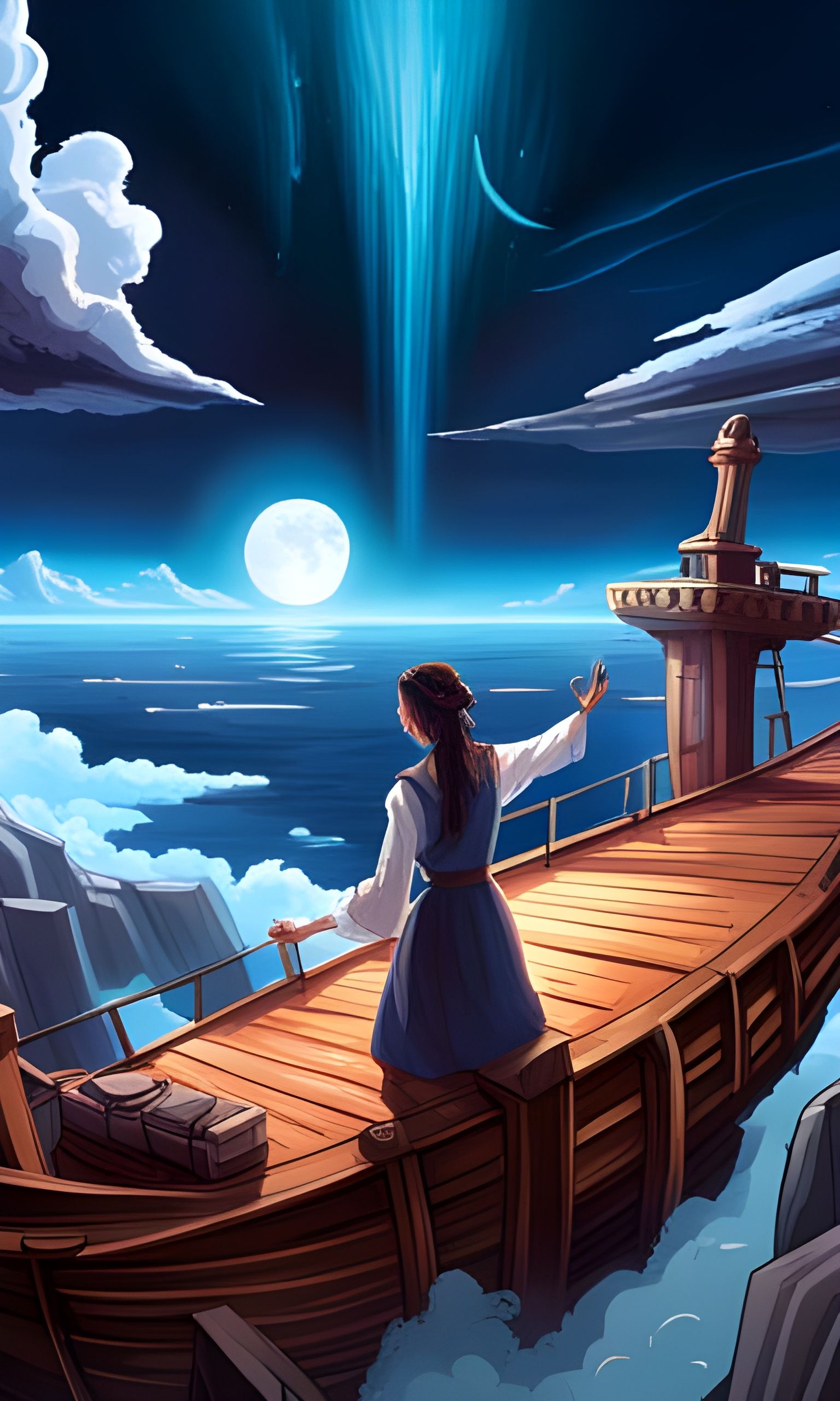 Ghibli-Style Pirate Ship Book Cover