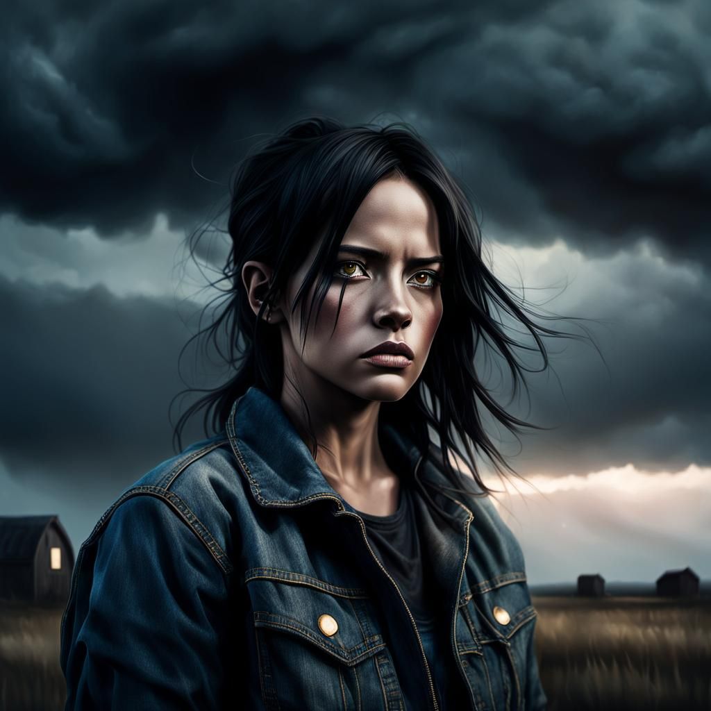 Dark Fantasy Woman Protecting Her Land