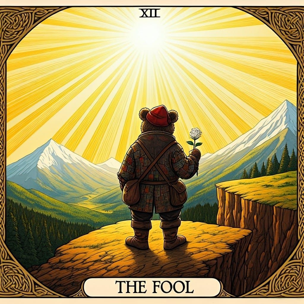 The Fool tarot card featuring Fozzy Bear from The Muppets.
