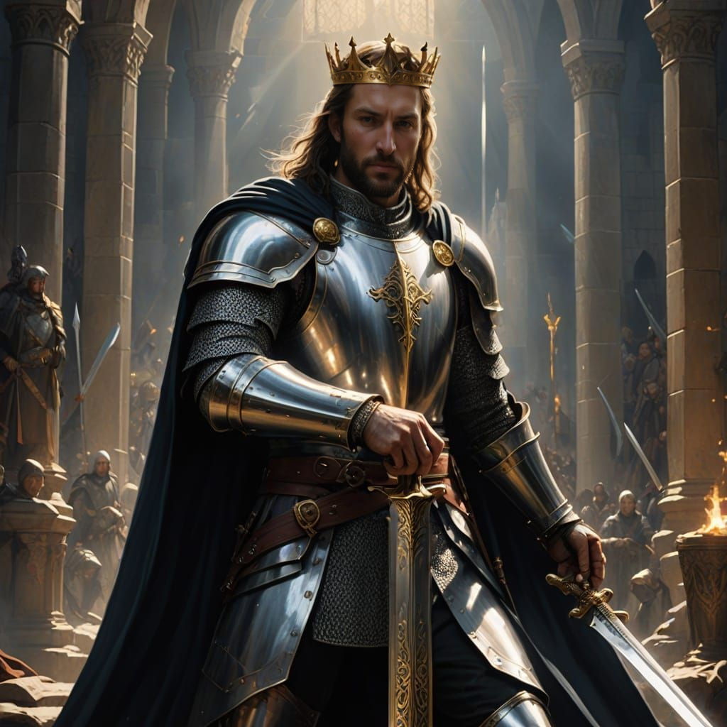 King Arthur Wields Excalibur with Divine Destiny