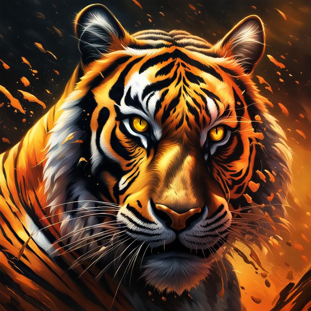 Wild Tiger in Toonami-Style Epic Fantasy Scene