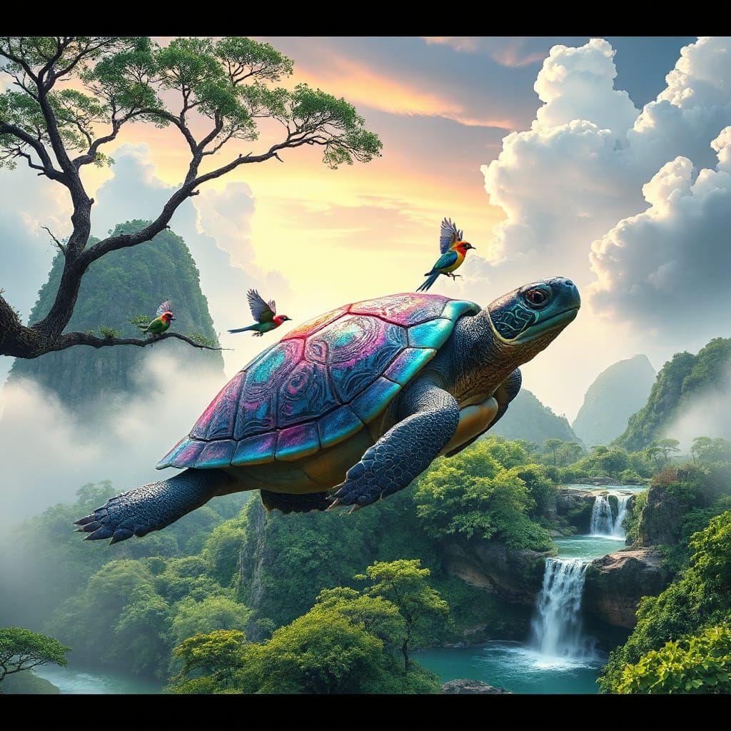une tortue volante