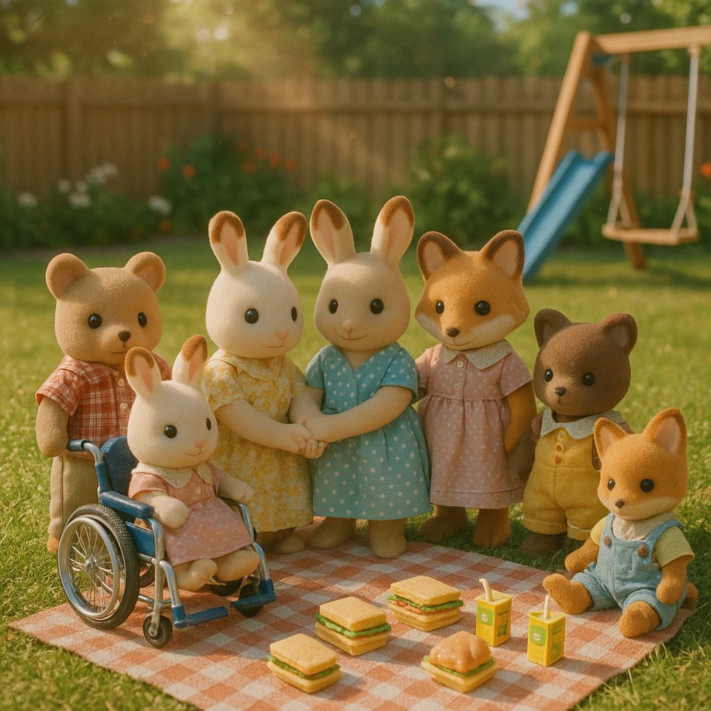 Inclusive Sylvanian Families Picnic in Natural Sunlight
