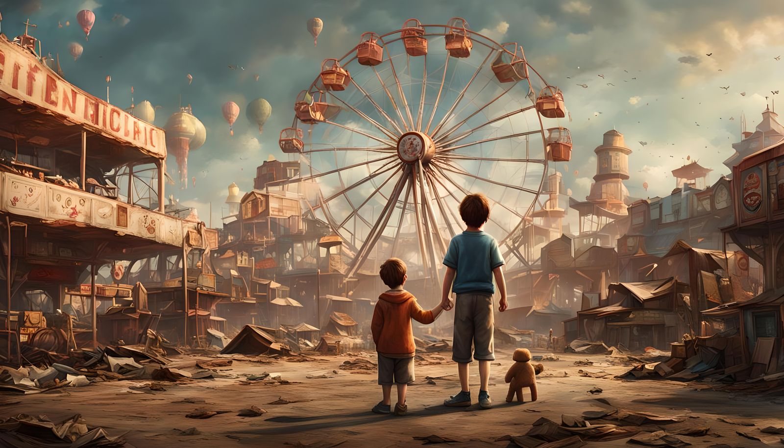 Post-Apocalyptic Amusement Park with Ferris Wheel in Unreal ...