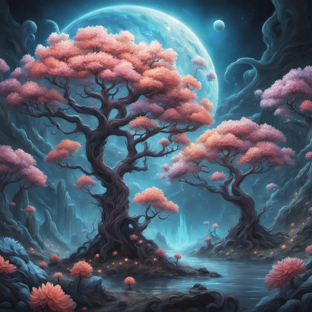 Pencils Transform into Glowing Trees of Starlight and Galaxi...