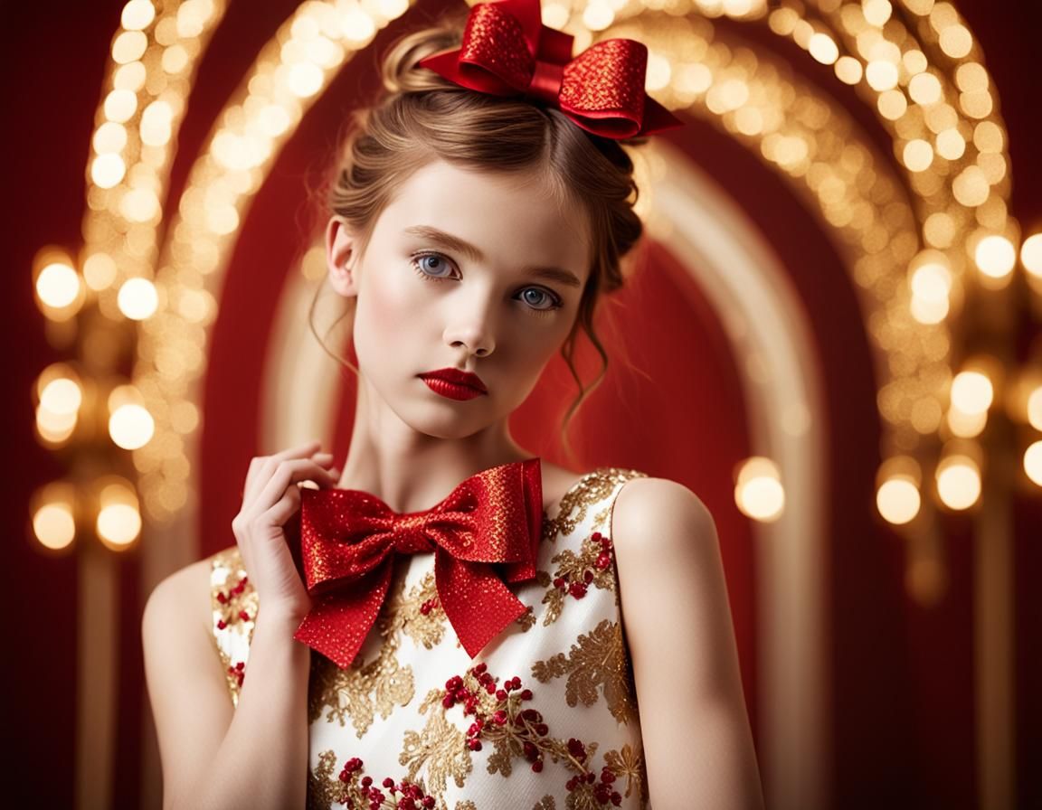 Stunning High-Fashion Photo of Woman in Red Dress