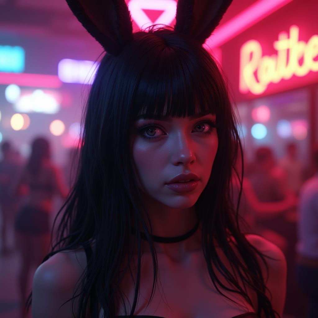 Playboy Bunny Portrait in Concept Art Style