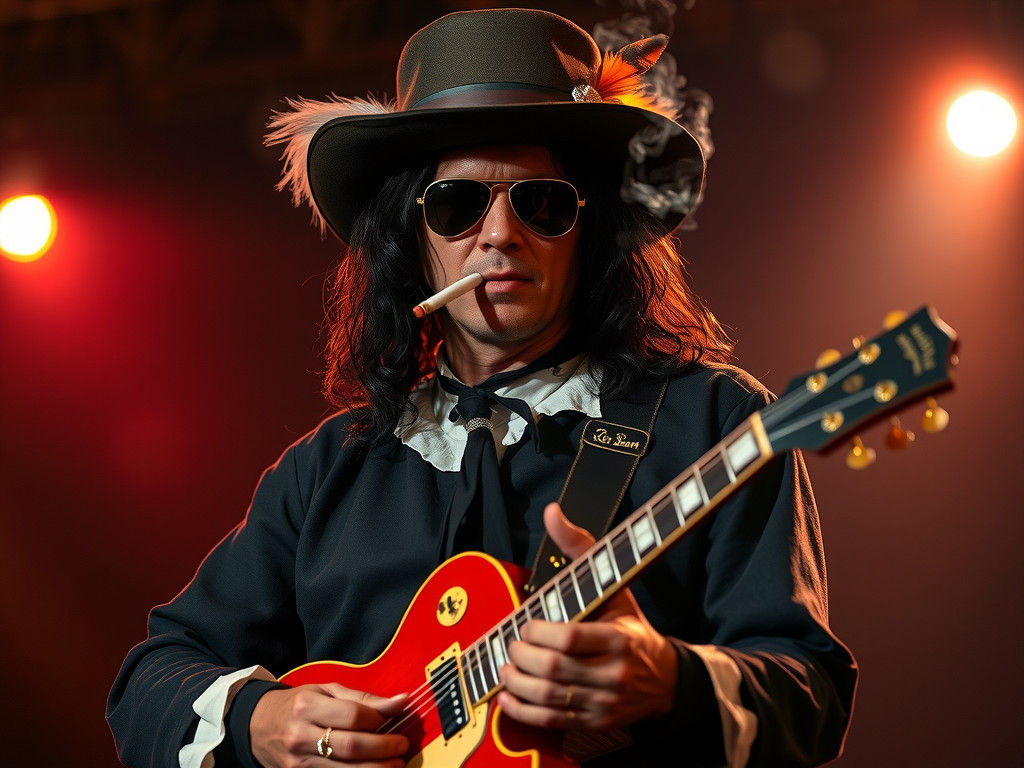 Slash as Pilgrim with Guitar in Moody Lighting
