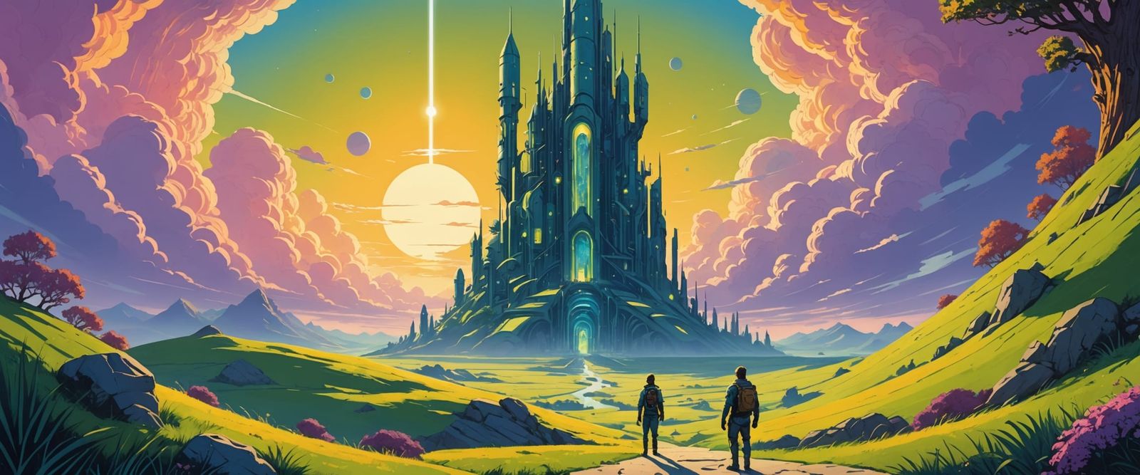 Pastel Science Fiction Book Cover Art