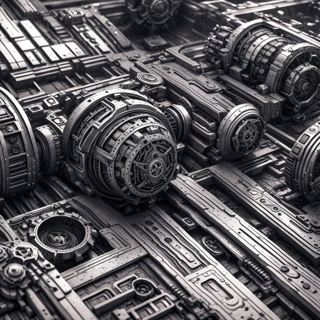Futuristic Spaceship with Intricate Mechanical Details