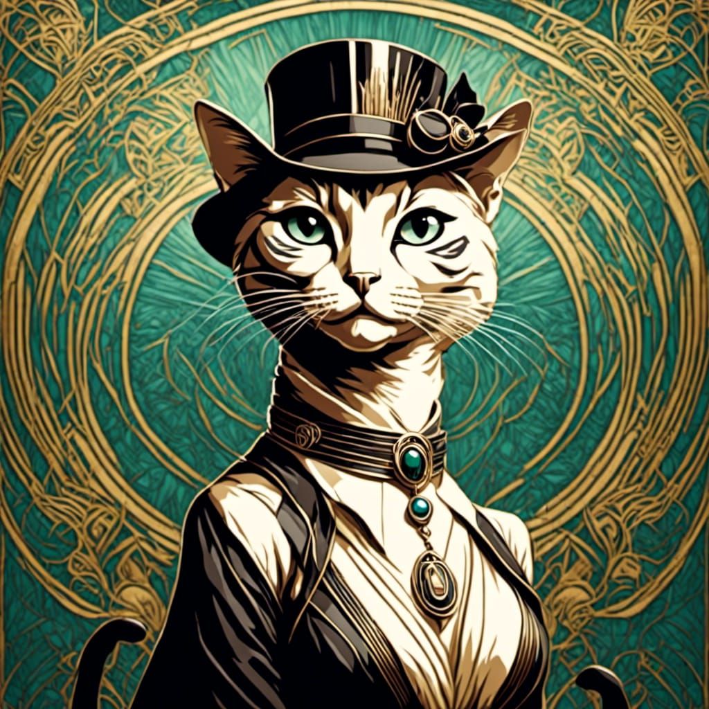Art deco cat