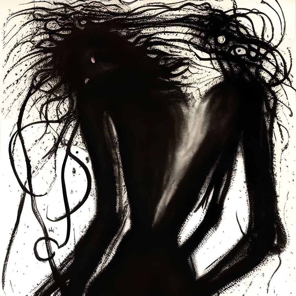 Terrifying Abstract Realism: Woman in the Dark
