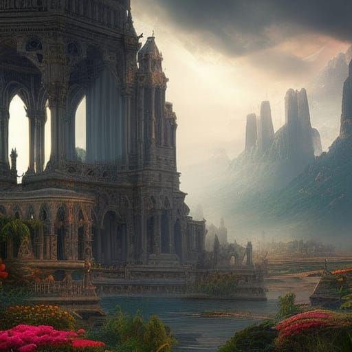 Dramatic Digital Matte Painting of Praying Figure