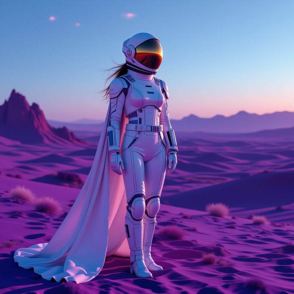 Astronaut on Alien Planet in Cinematic Style