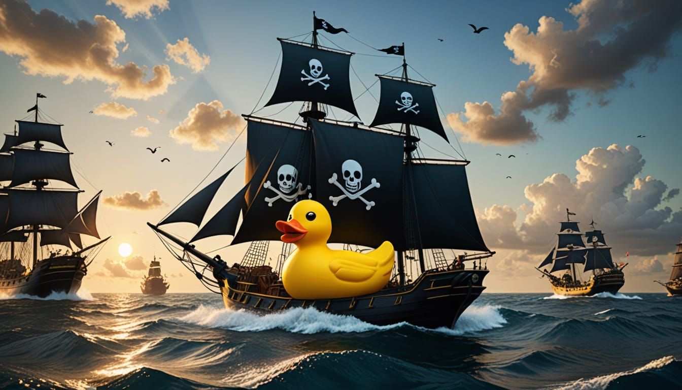 Giant Rubber Duck Pirate Ship Sails the Seven Seas