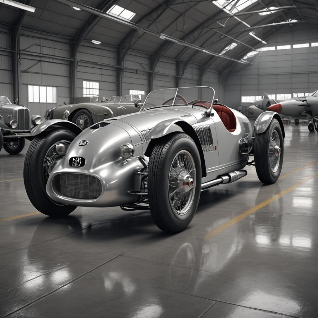 1930s Inspired V12 Concept Car in Hangar