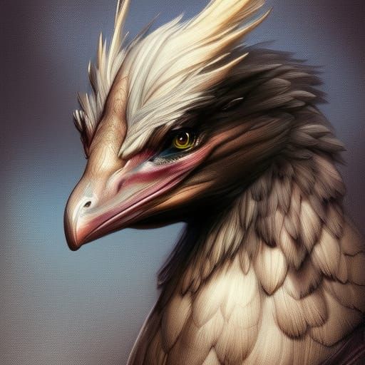 Detailed Chibi Hippogriff Portrait in Artstation Style