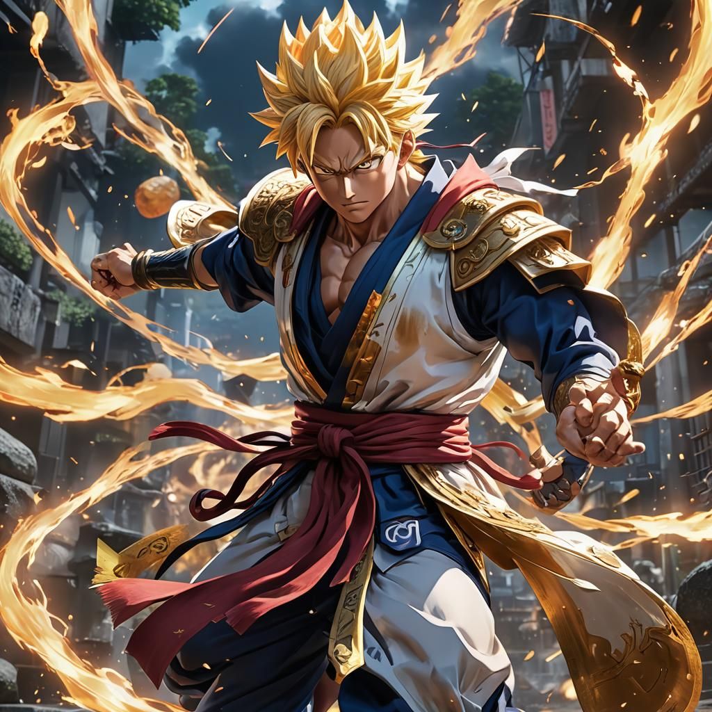 Kamehameha in 3D Anime Art Style