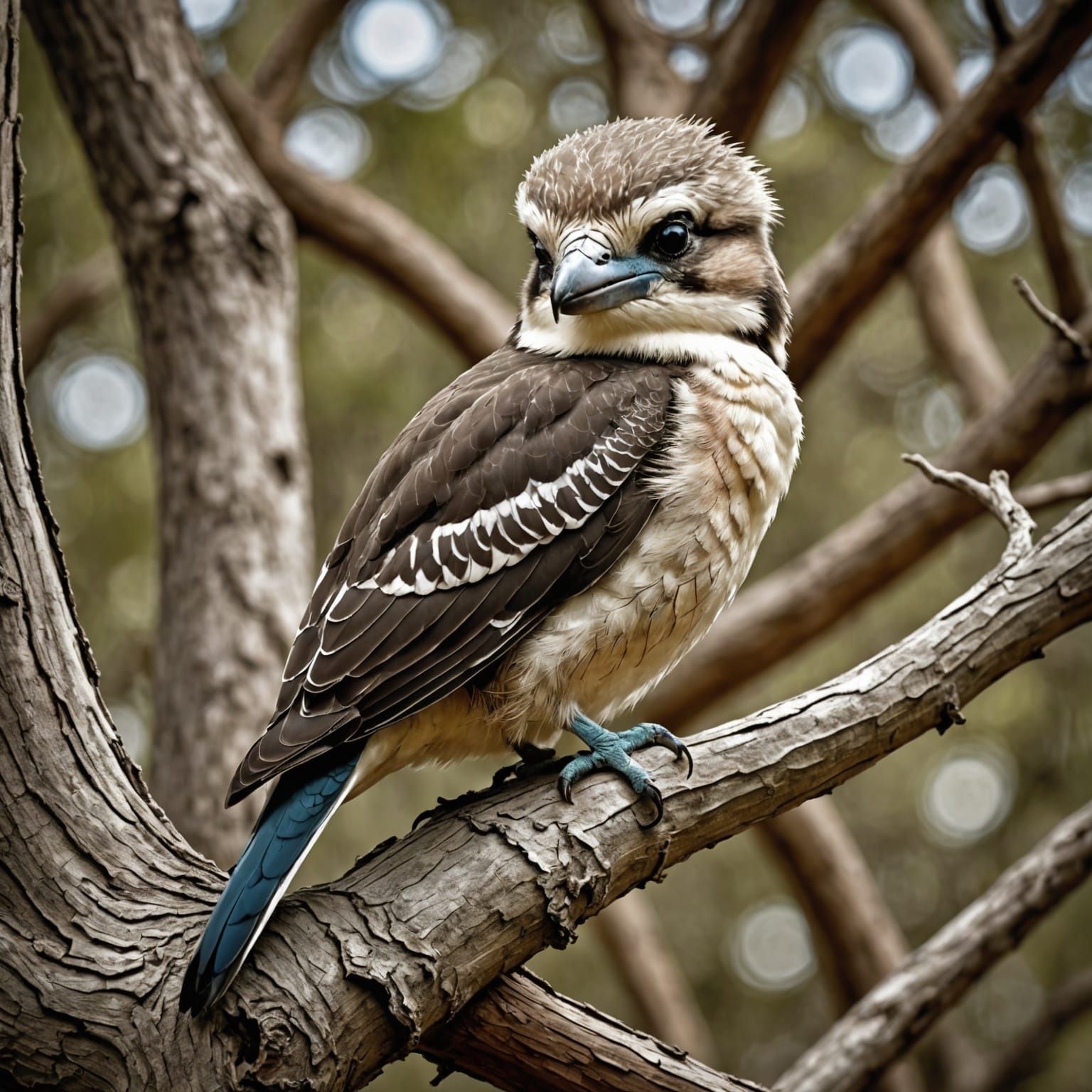 Kookaburra Portrait in Old Gum Tree