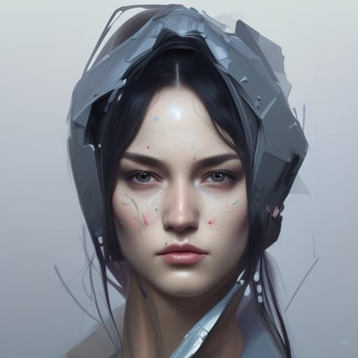 Masked Woman Portrait with Dynamic Lighting