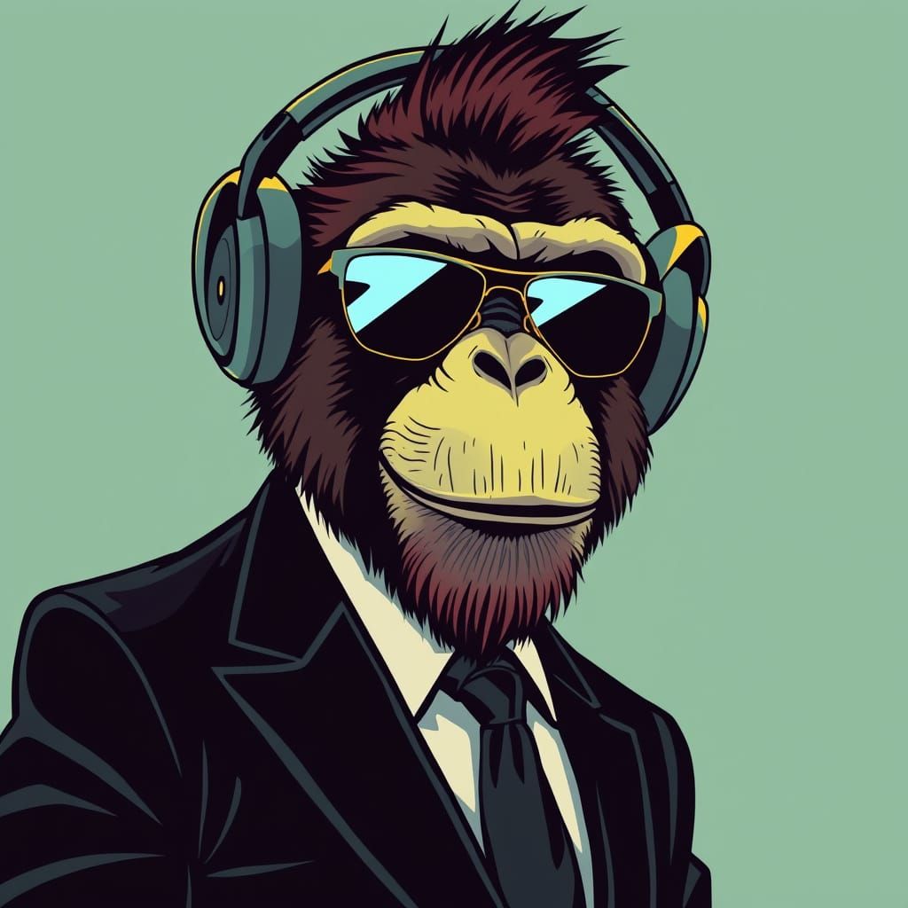 Monkey in Cyberpunk Attire