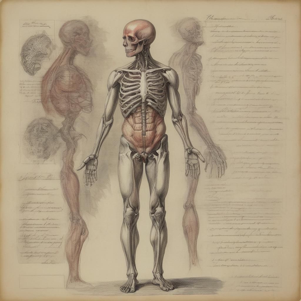 Anatomical Sketch in 18th Century Style