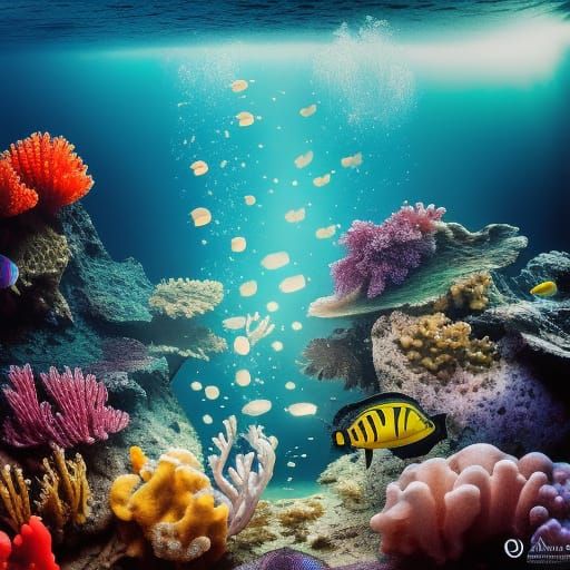 Underwater Scene in Dark Fantasy Style