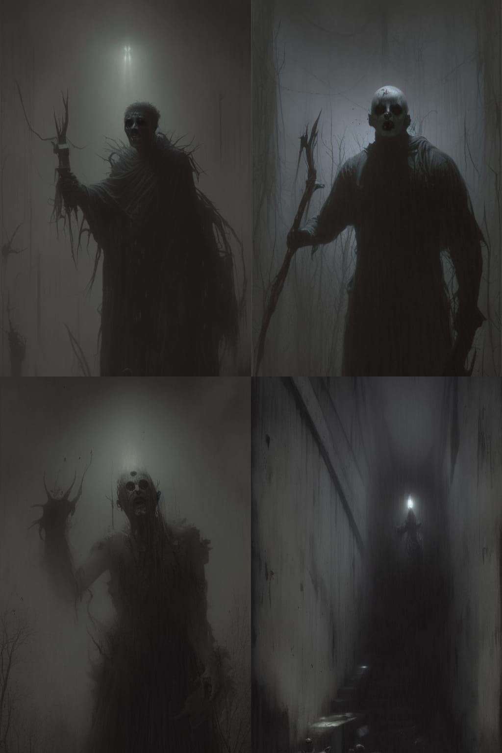 80s Horror Killer in Gustave Doré Style