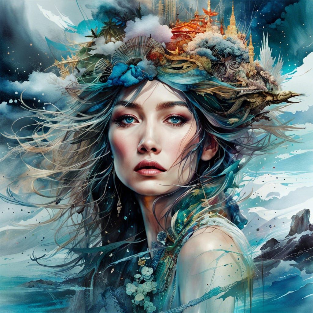 Stormy Island: Hypermaximalist Detailed Seascape