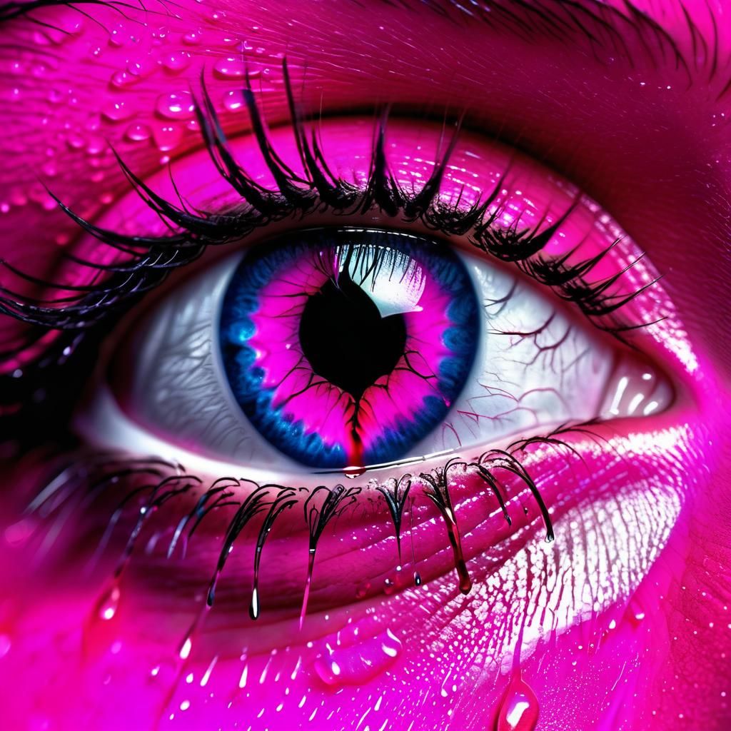 Hyperrealistic Broken Heart Oozing Pink Tears