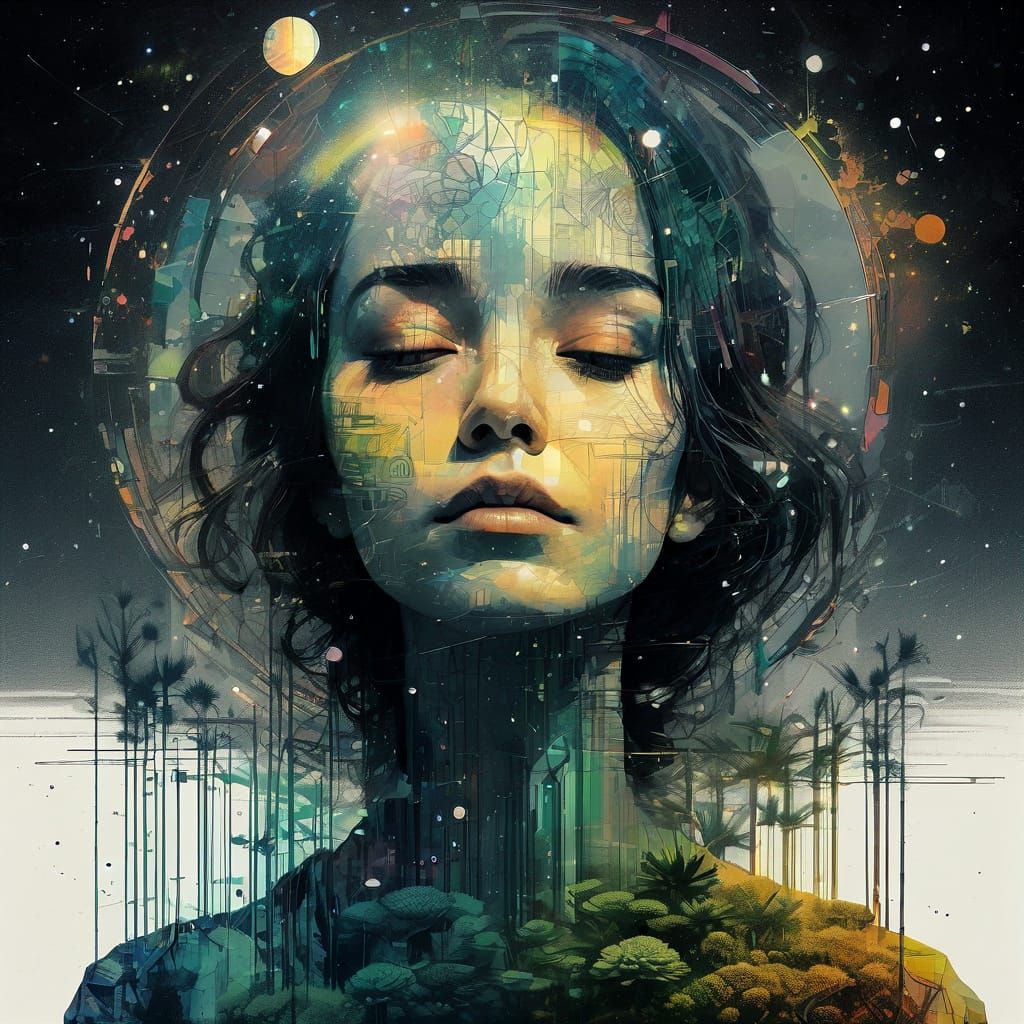 Glitching Pixel Portal Reveals Rainbow Succulent Dunes