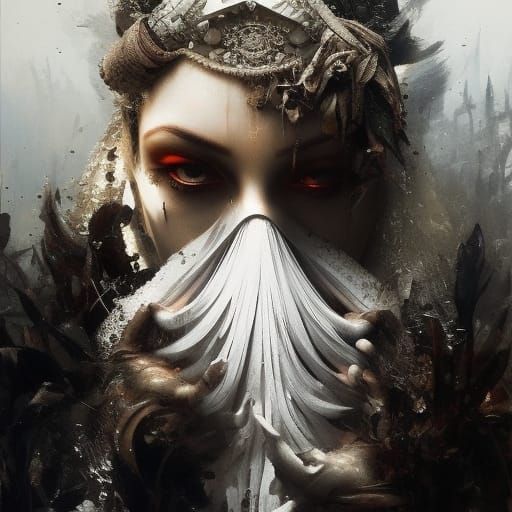 Sinister Three Wise Monkeys in Horror Style