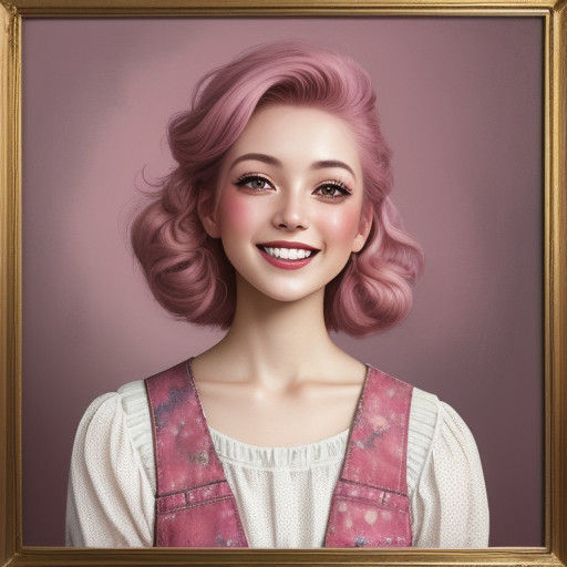 Feminine Punk Rebellion Masterpiece in Pastel Hues