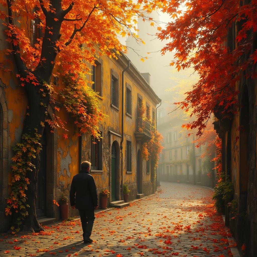 Autumn in Prague: Golden Light on Cobblestone Streets