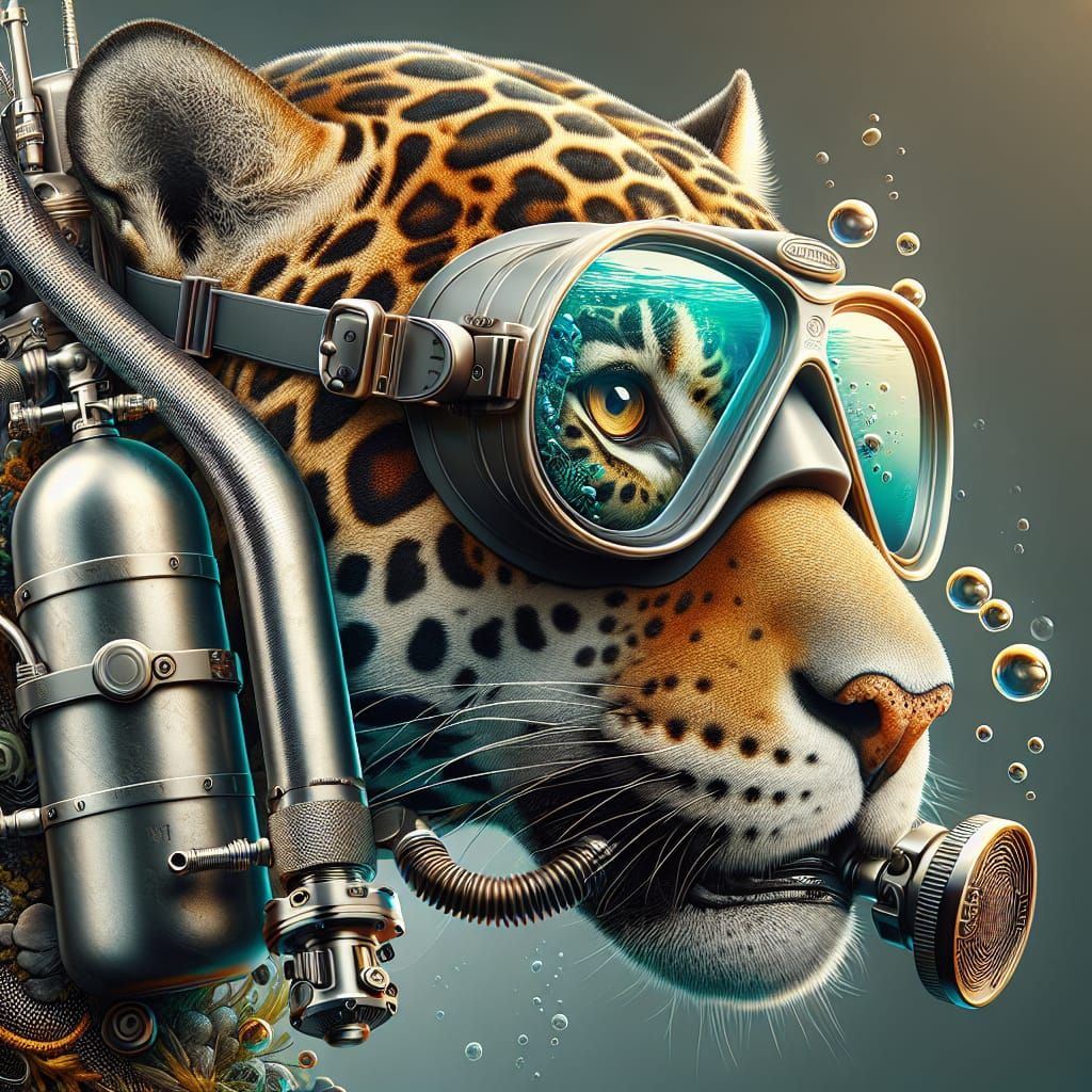 Jaguar in Scuba Gear: Fantasy Concept Art