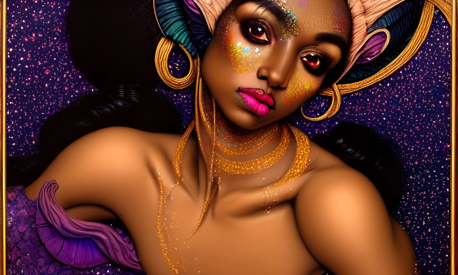 Moonlit Elf Beauty in Glittering Fantasy Style