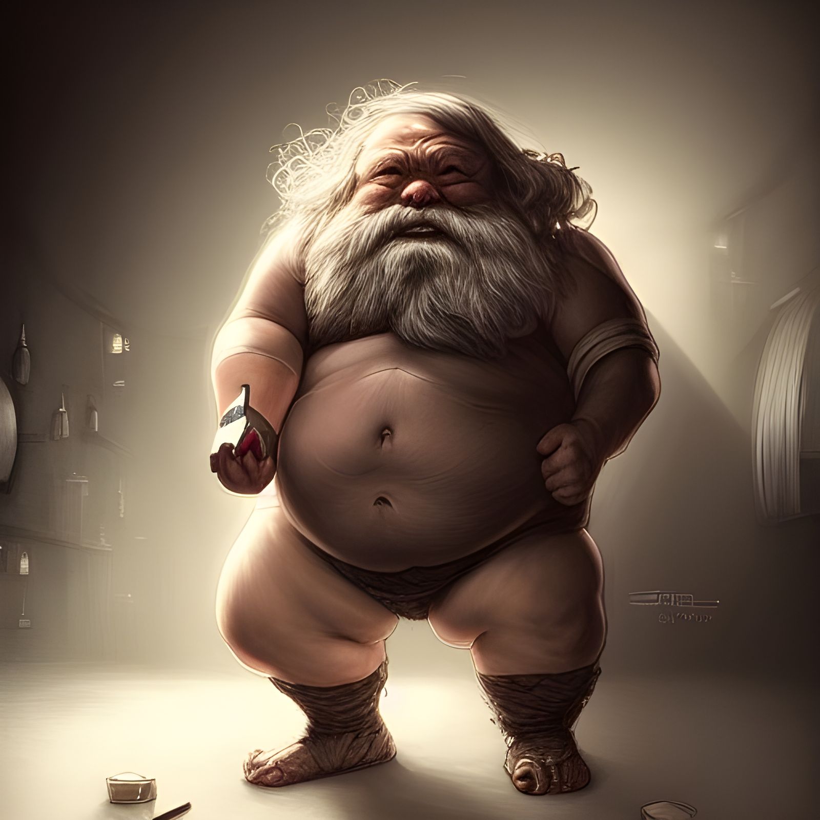 Drunk Dwarven Bartender by Artgerm, WLOP, Rutkowski