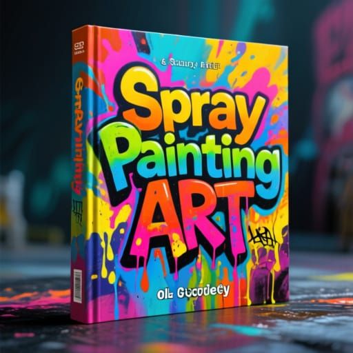 Spray Painting Art Book Cover with Graffiti and Splash Effec...