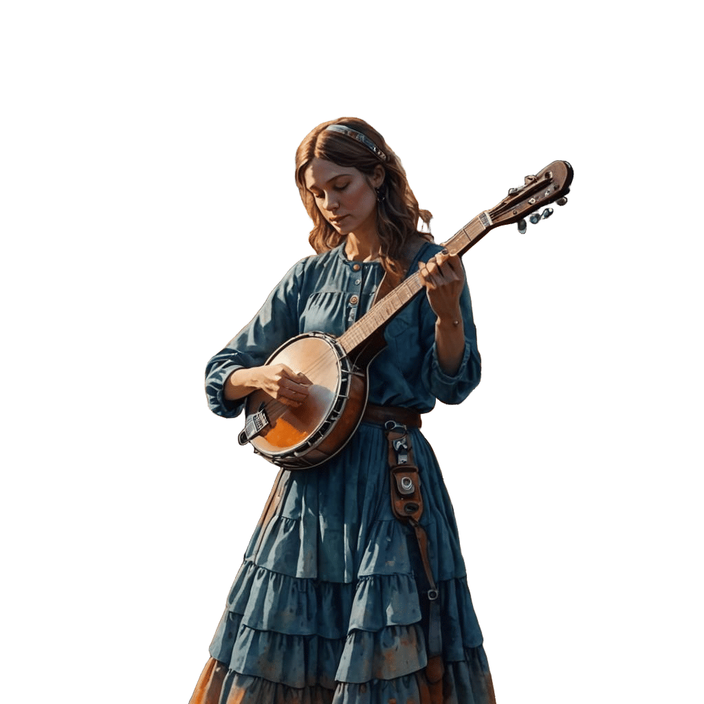 Banjo Player at Hospital in Detailed Matte Painting