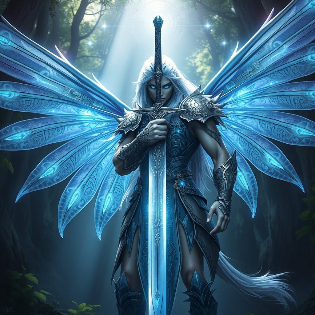 Divine Bearer Aelion Vaelthar in Forest Armor with Wings