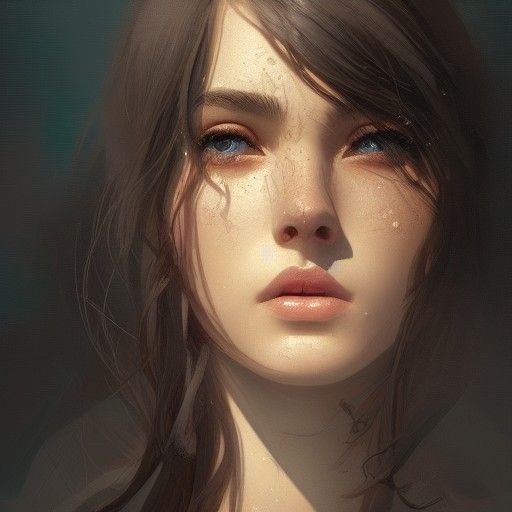 Detailed Portrait in Art Nouveau Style