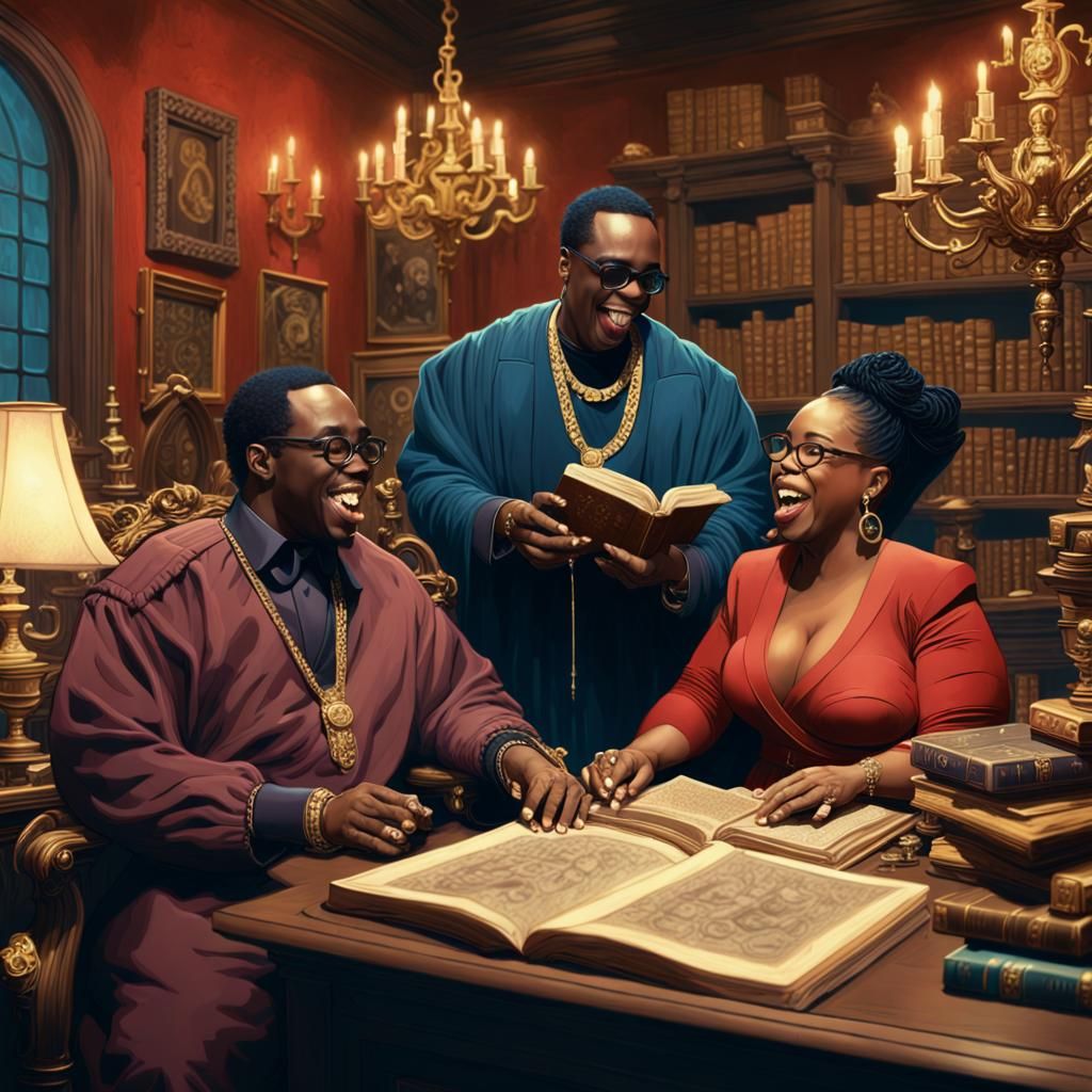 Ornate Study: Puff Daddy and Oprah Laughing