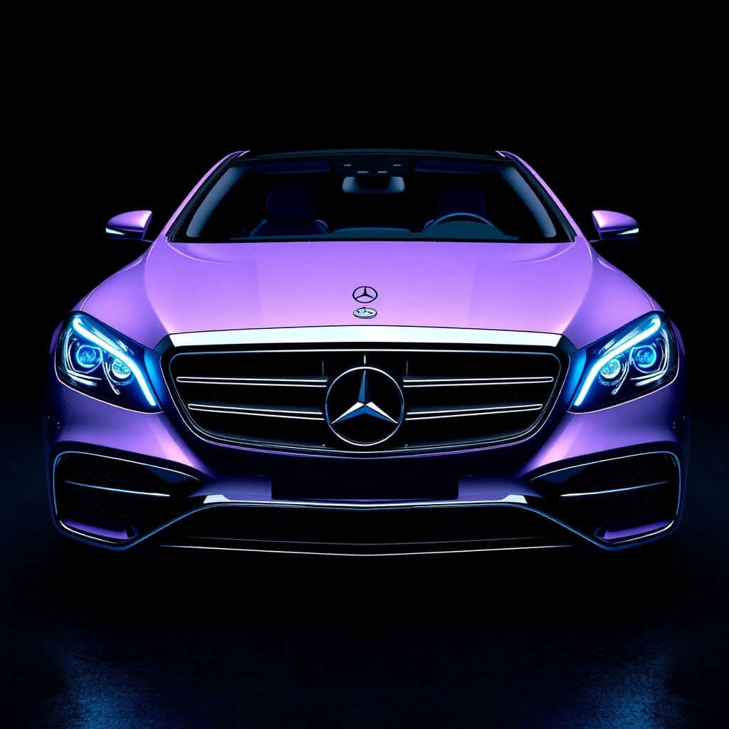 Lavender Mercedes S Class in Fantasy Concept Art