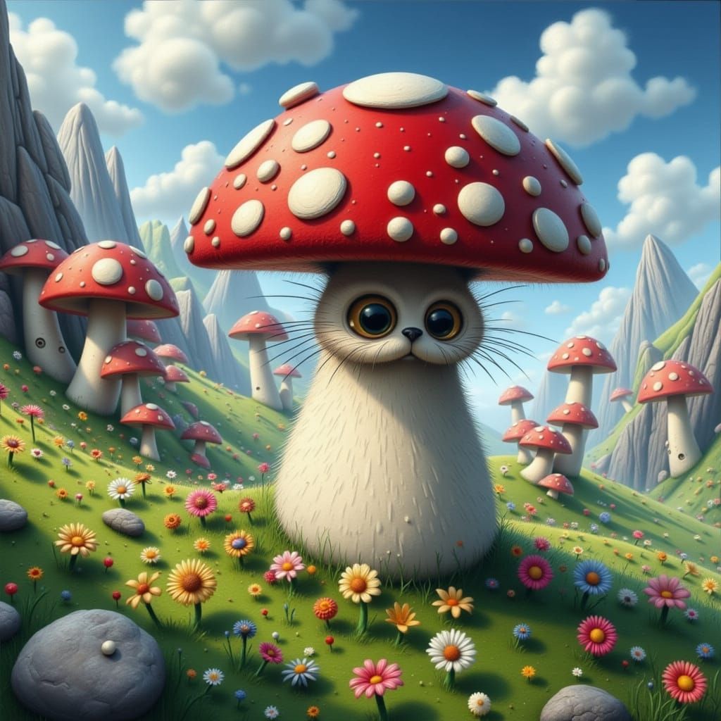 Lego Mushroom House in Minecraft Style