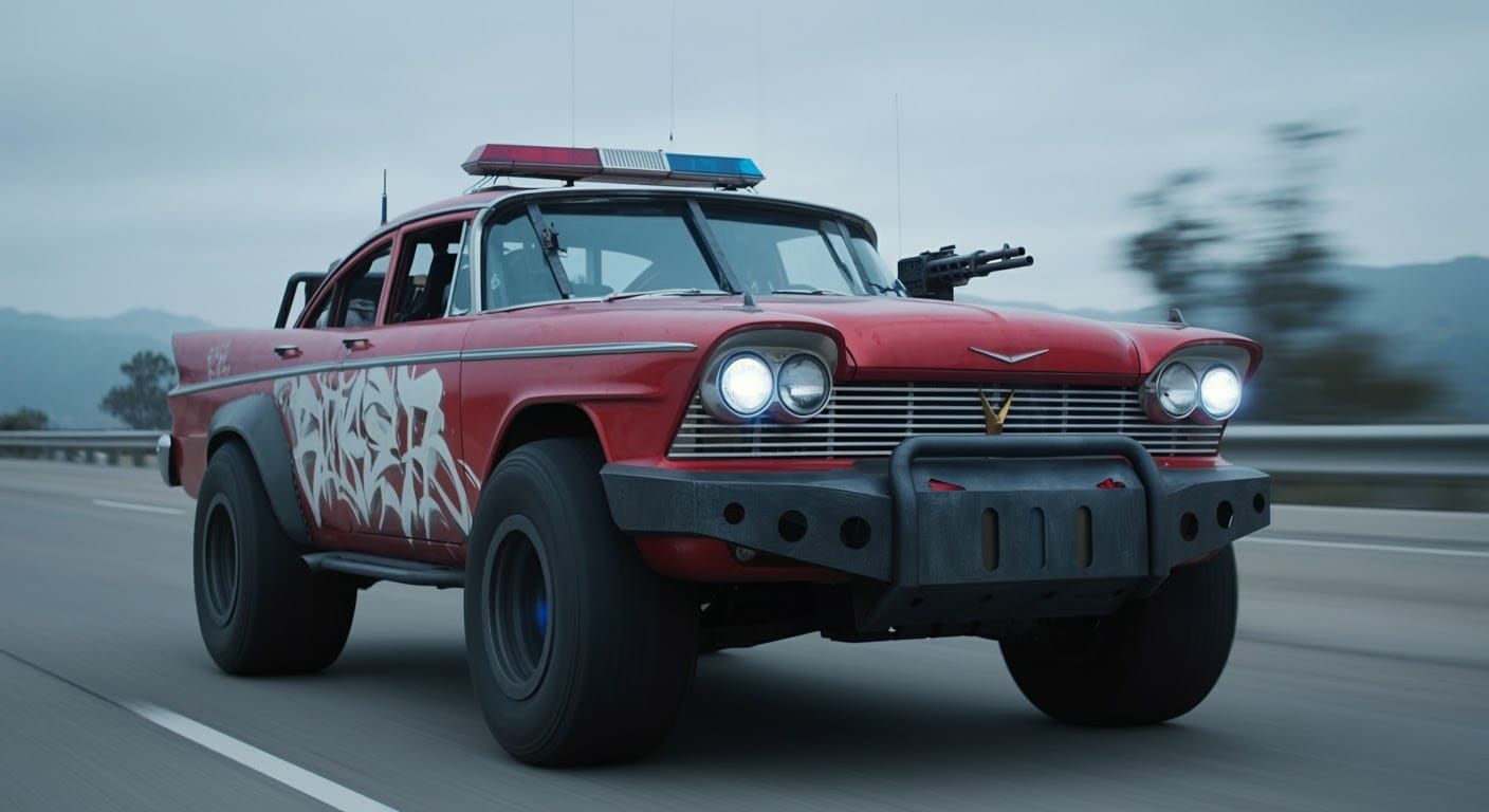 Cyberpunk 2052 Armored Plymouth Police Car