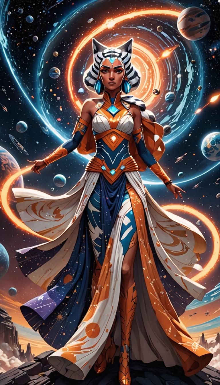 Cosmic Goddess in Astral Galaxy Dress