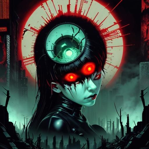 Demonic Close-Up in Analog Horror VHS Glitch