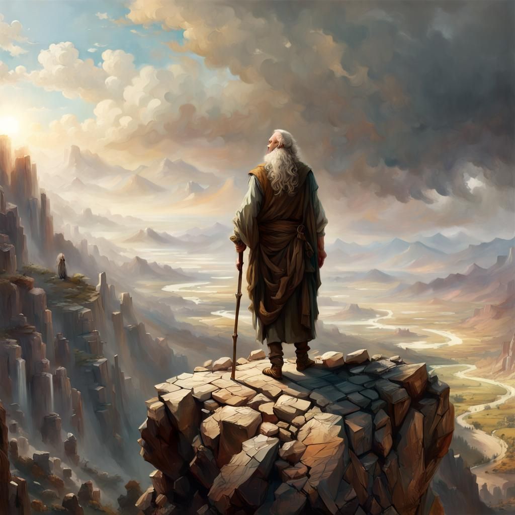 Moses Gazing at Promised Land, Maximalist Portrait