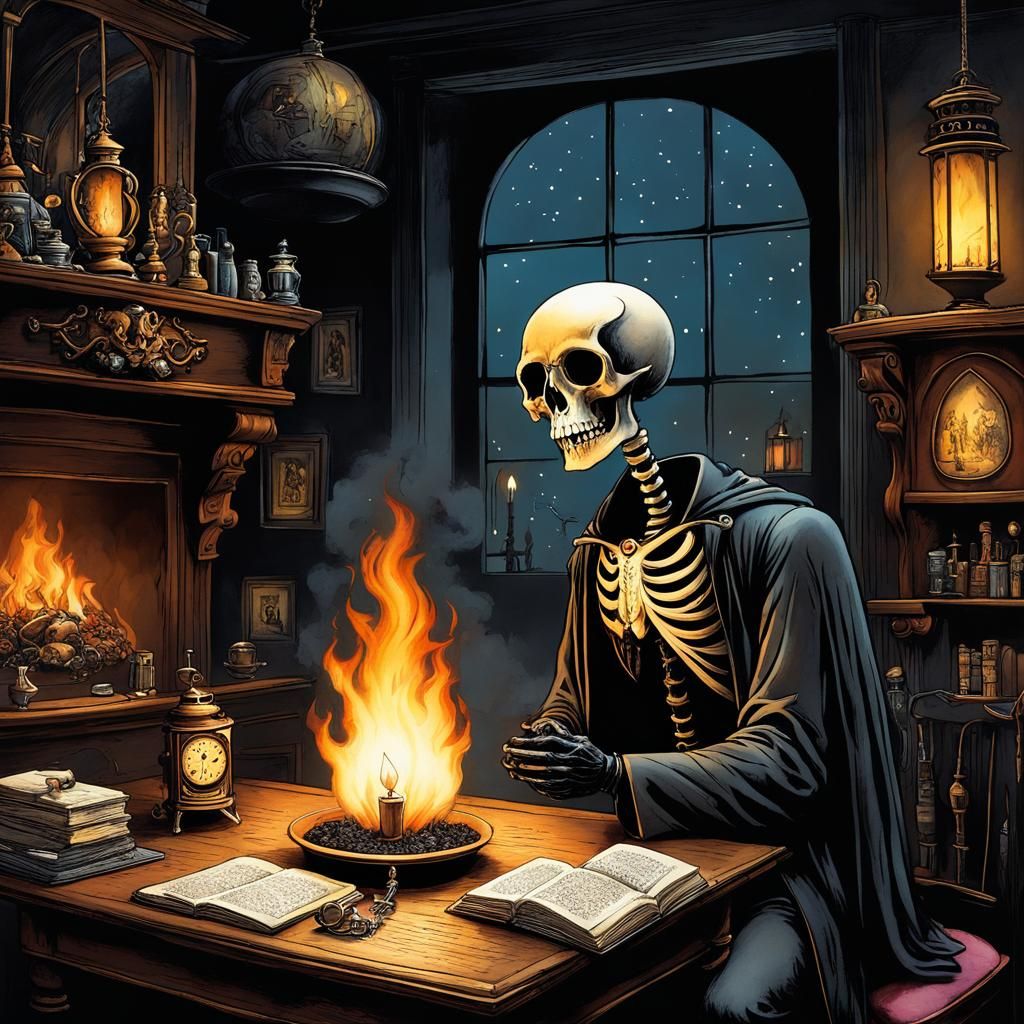 Ironic Meaning of Life as Ink Splash Art