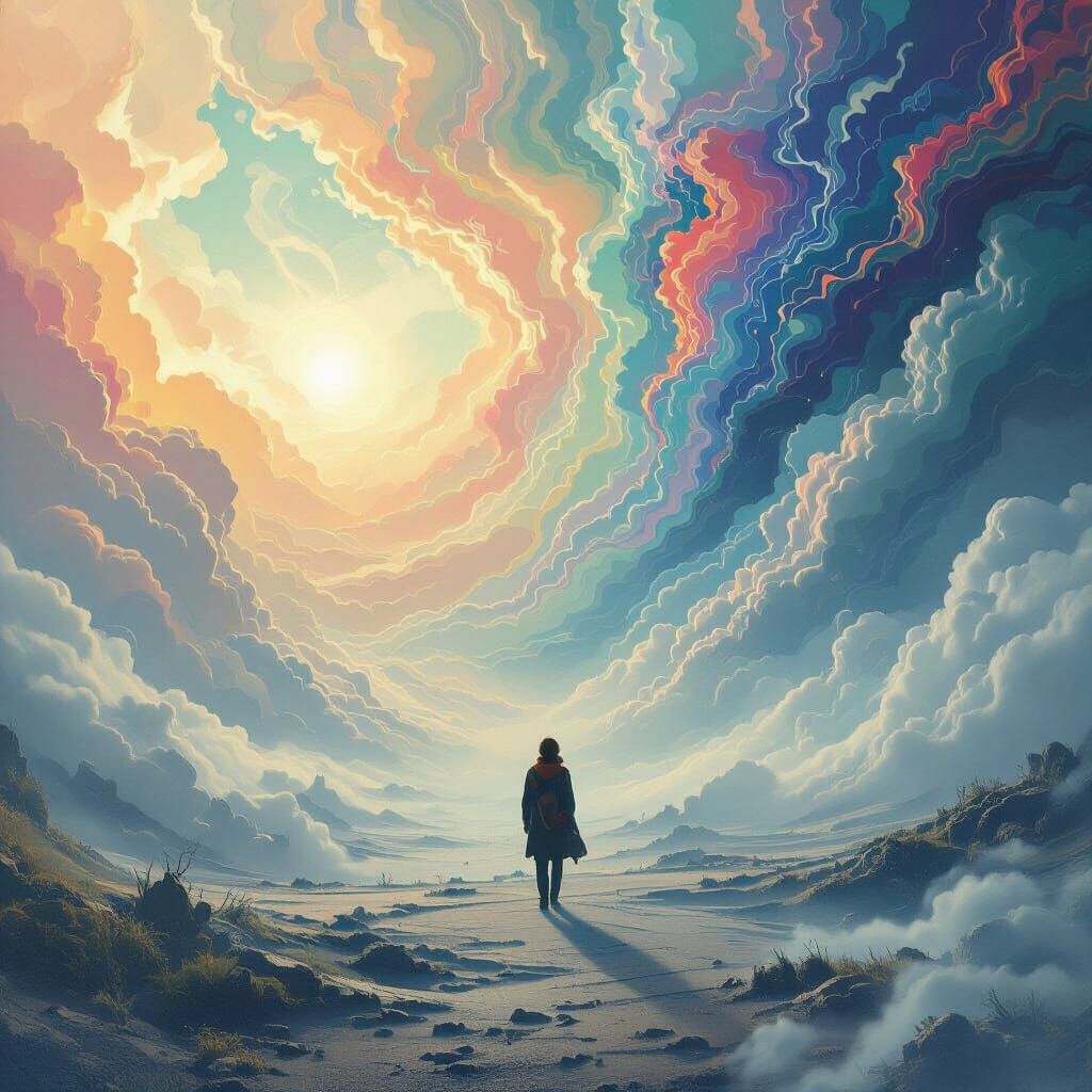 Ethereal Landscape in Beksiński Rothko Style